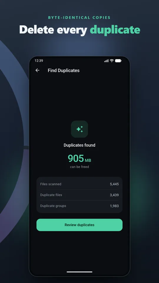 Byte-identical copies: delete every duplicate. 905 MB can be freed.